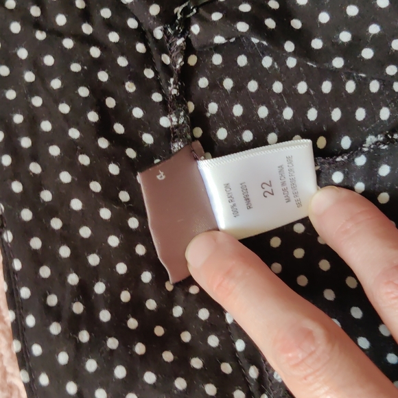 Navy and white polka dot wide leg pants size 22 - Picture 3 of 4